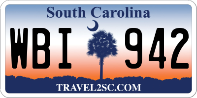 SC license plate WBI942