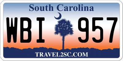 SC license plate WBI957