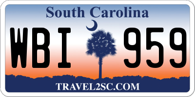 SC license plate WBI959