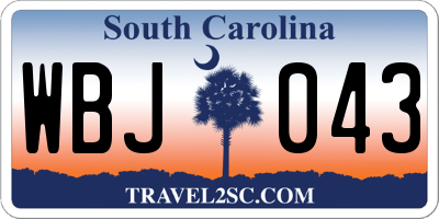 SC license plate WBJ043