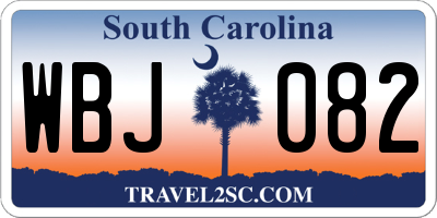 SC license plate WBJ082