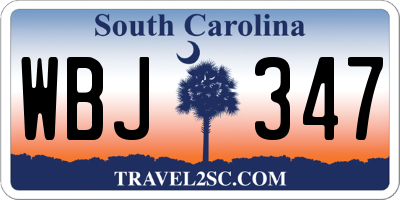SC license plate WBJ347