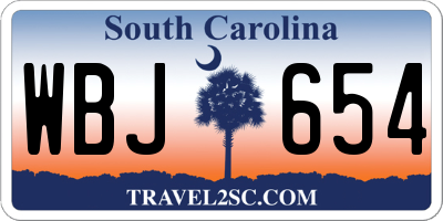 SC license plate WBJ654