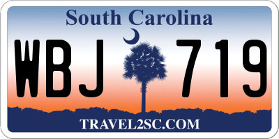 SC license plate WBJ719