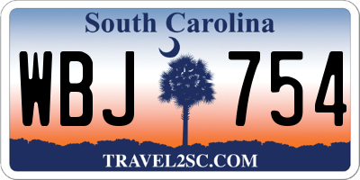 SC license plate WBJ754