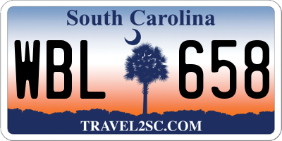 SC license plate WBL658