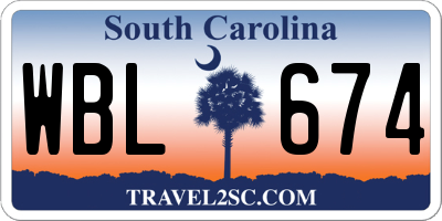 SC license plate WBL674