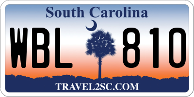 SC license plate WBL810