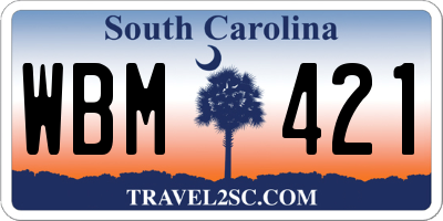 SC license plate WBM421