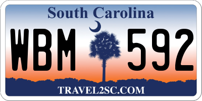 SC license plate WBM592