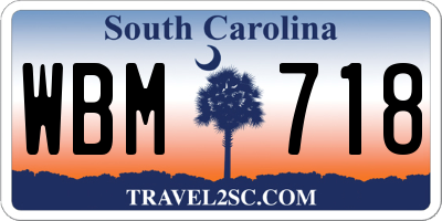 SC license plate WBM718