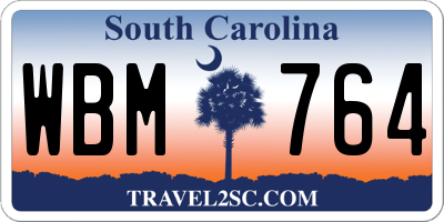 SC license plate WBM764