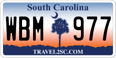 SC license plate WBM977