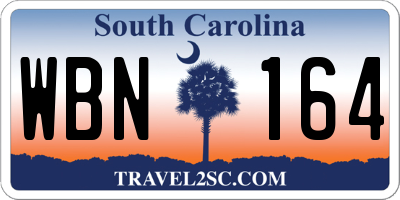 SC license plate WBN164