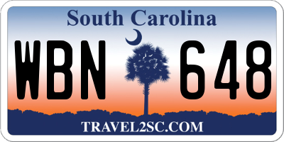 SC license plate WBN648