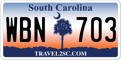SC license plate WBN703