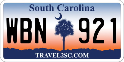 SC license plate WBN921