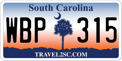 SC license plate WBP315