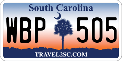 SC license plate WBP505