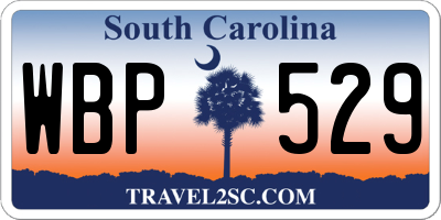 SC license plate WBP529