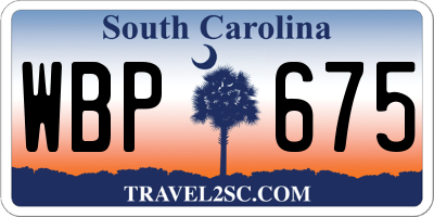 SC license plate WBP675