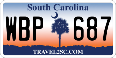 SC license plate WBP687