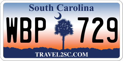 SC license plate WBP729