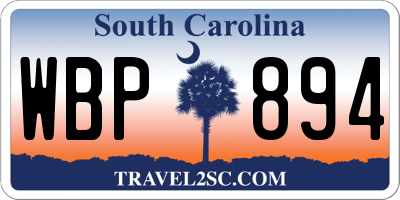 SC license plate WBP894