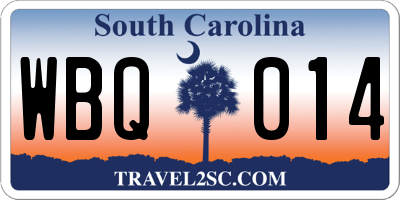 SC license plate WBQ014