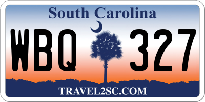 SC license plate WBQ327