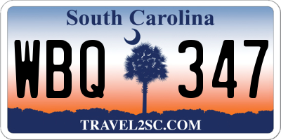SC license plate WBQ347