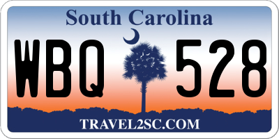 SC license plate WBQ528