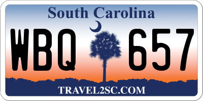 SC license plate WBQ657