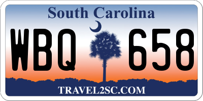 SC license plate WBQ658