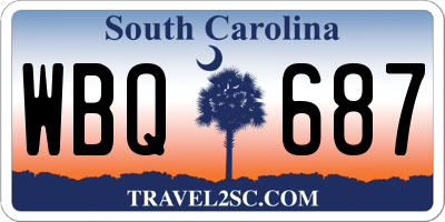 SC license plate WBQ687