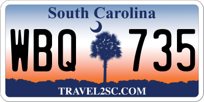 SC license plate WBQ735