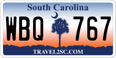 SC license plate WBQ767