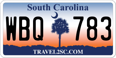 SC license plate WBQ783