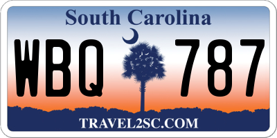 SC license plate WBQ787