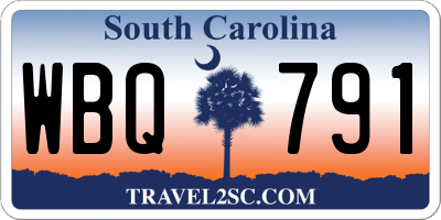 SC license plate WBQ791
