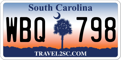 SC license plate WBQ798