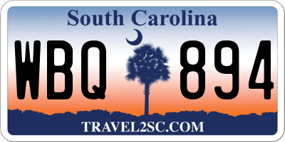 SC license plate WBQ894