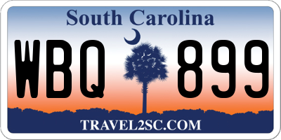 SC license plate WBQ899