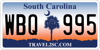 SC license plate WBQ995