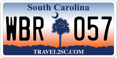 SC license plate WBR057