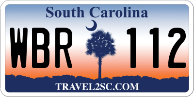 SC license plate WBR112