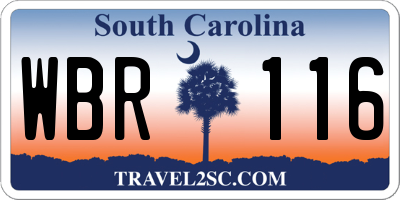 SC license plate WBR116