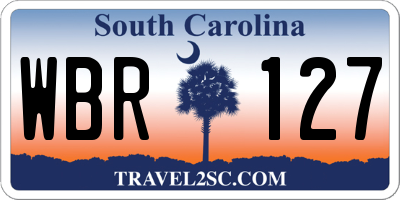 SC license plate WBR127