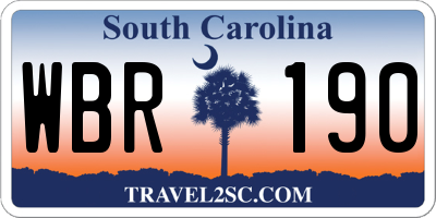 SC license plate WBR190