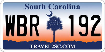 SC license plate WBR192